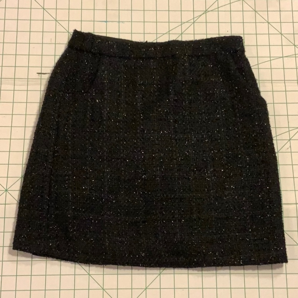 Metallic tweed mini skirt